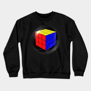 Rubik's Cube in a Dark Glass Ball Crewneck Sweatshirt